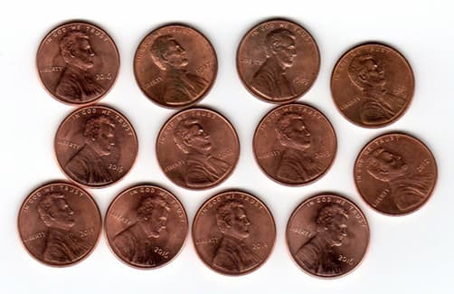 Lost Penny Day, Pennies
