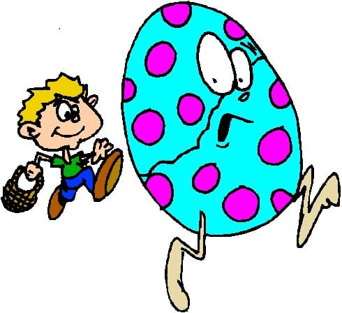 Boy Chasing Easter Egg
