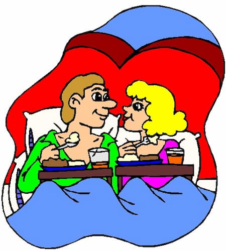 Lovers Breakfast in Bed