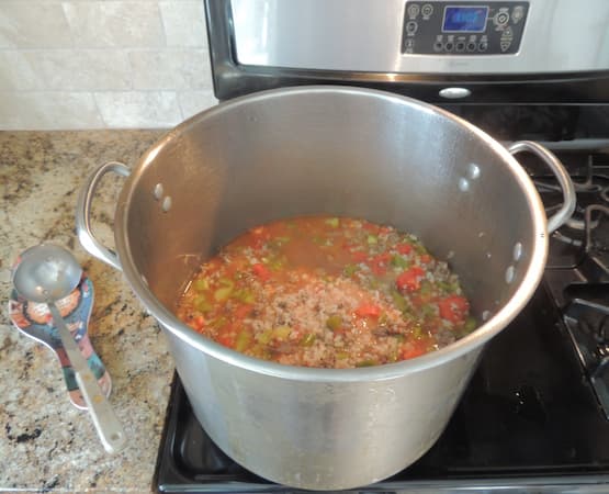 Homemade Soup Day, Stuffed Pepper Soup in Kettle