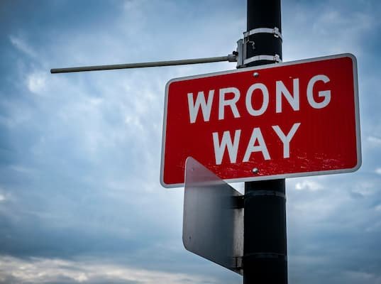 Wrong Way Sign. When is Everything You Think is Wrong Day? March 15 holidays