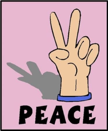 Peace Sign Hand. When is World Peace Day? November 17 holidays