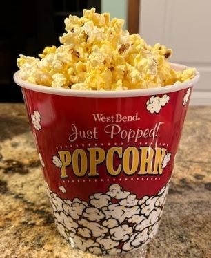 Popcorn Bowl. When is National Snack Day? Msrch 4 holiday.